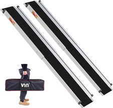 3-5 FT Adjustable Aluminum Telescopic Wheelchair Ramp 600lbs Portable Non-Skid