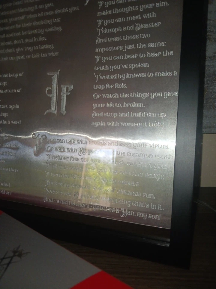 If Poem aluminio grabado intermitente, arte de pared. Hombre Inspirador, todas las edades Foto 3 de 4