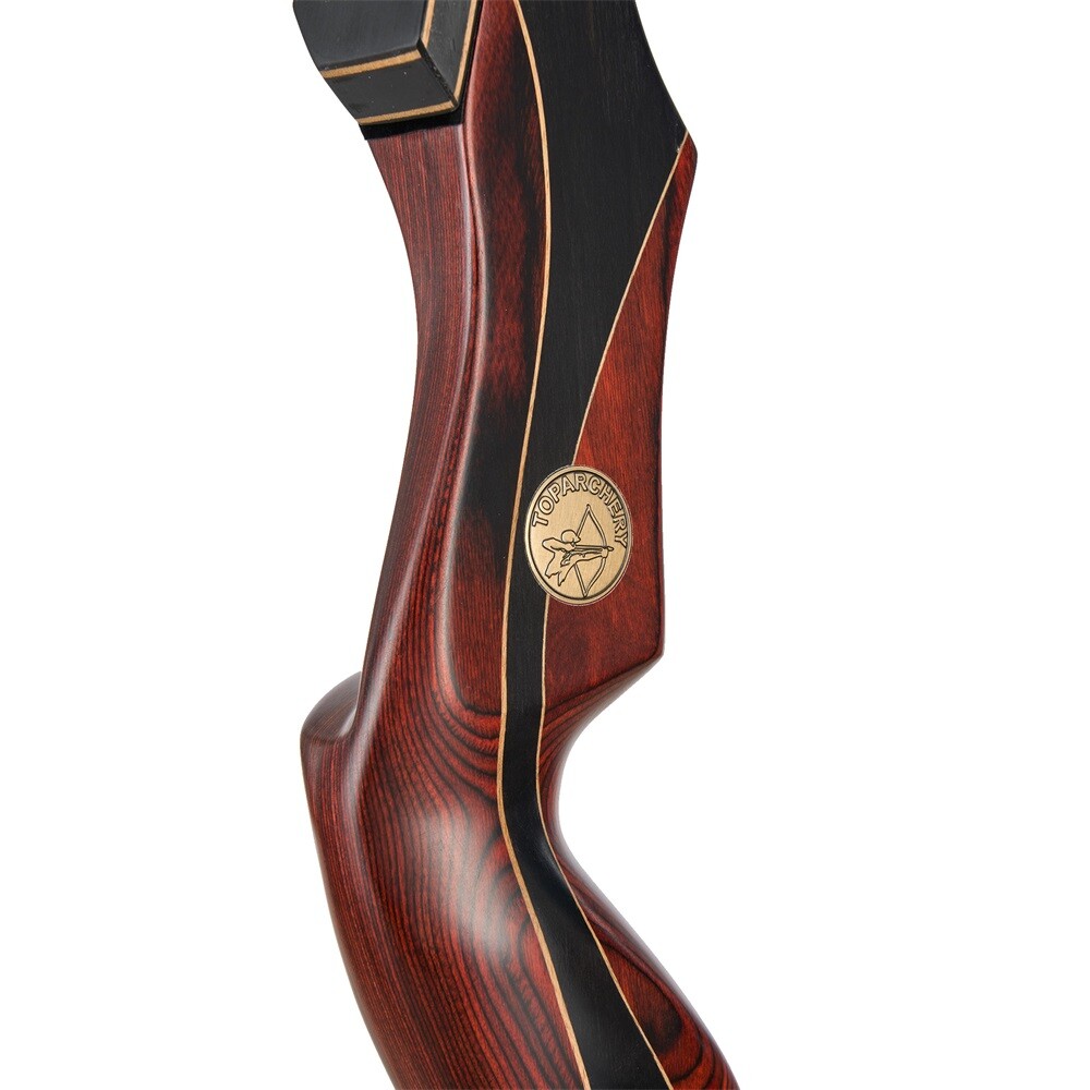 Arc Recurve Toparchery 60" Pour Adultes Et Débutants - Main Gauche, 25-50 Lbs, Bois Rouge - Neuf