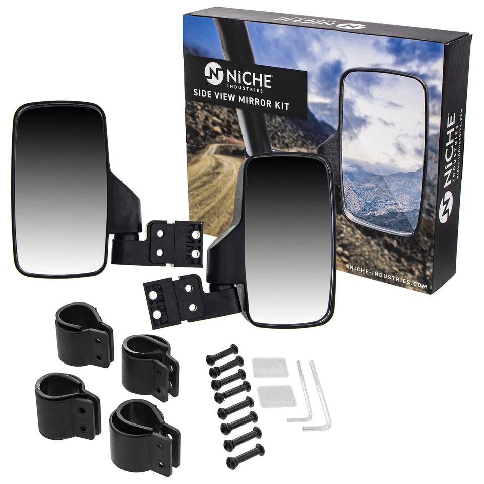 Комплект нишевых боковых зеркал для Polaris Ranger RZR XP 570 700 800 900 1000 черные - Изображение 2 из 4