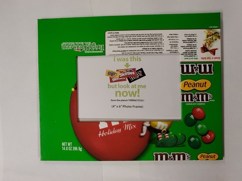 M&M'S CANDY RECYCLED WRAPPER PICTURE PHOTO FRAME TERRACYCLE REUSE REPURPOSE - Picture 2 of 5