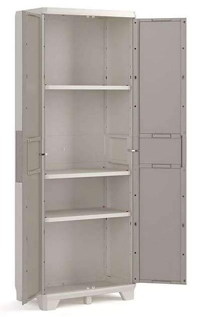 39940 Keter Wood Grain Armadio Alto Grigio con porte disegno legno cm. 68x39x182