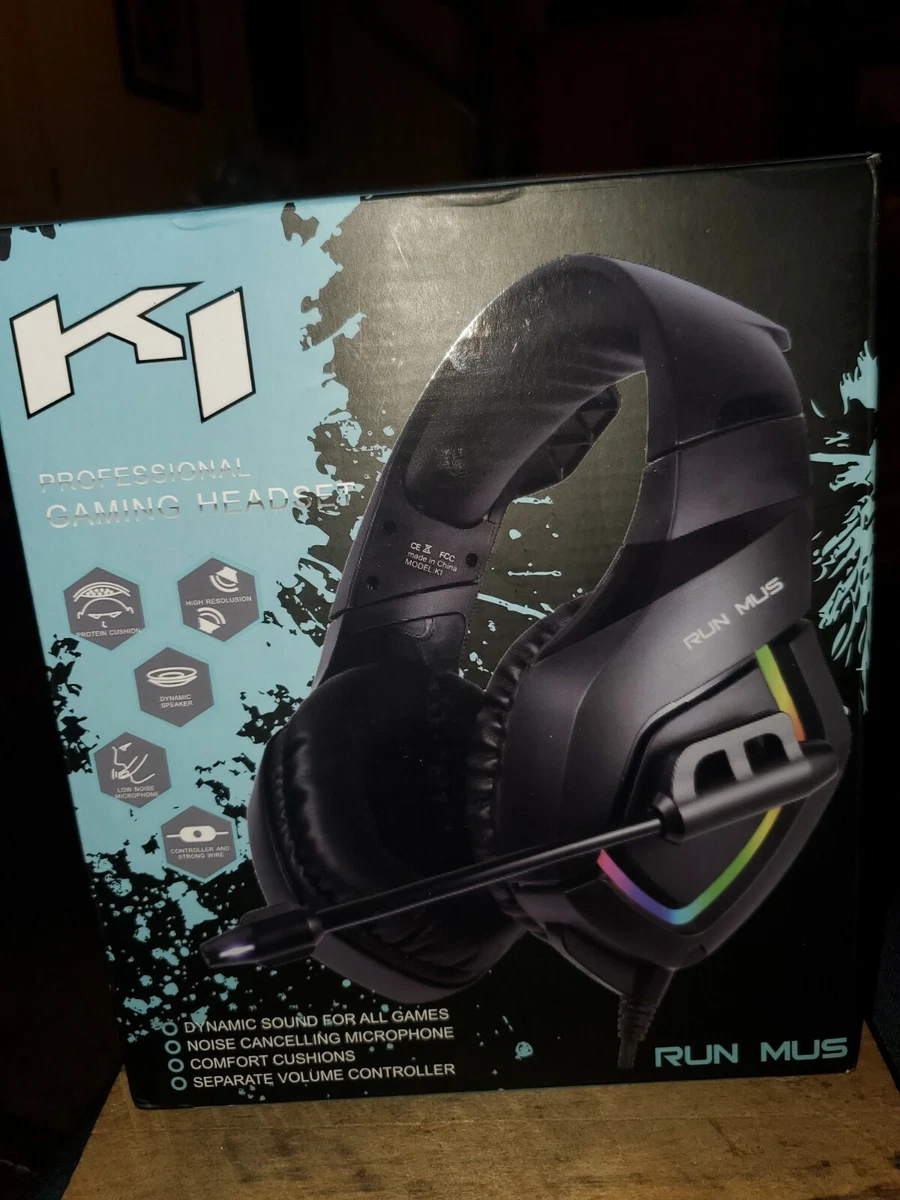 dominere lager Wardian sag Run Mus K1-B Professional Gaming Headset PS4/Xbox/PC/etc - Black | eBay