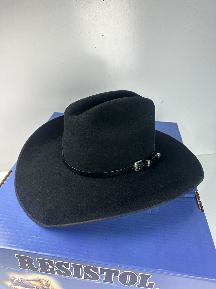 Resistol 4X Beaver Black Suede Cowboy Hat - Size 7-1/8” L 4 1/4