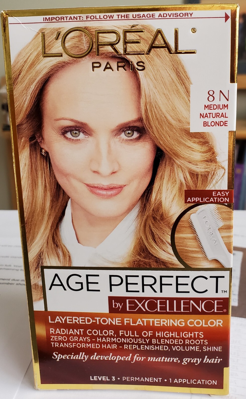 Loreal Age Perfect by Excellence Permanent Hair Color #8N MEDIUM NATURAL BLONDE