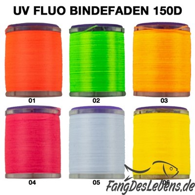 Bindefaden Thread *UV-FLUO* 150 D / 250yds=228m, 6 intensive Farben zur Auswahl