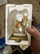 Heritage Hand-Painted Reindeer Stocking Holder