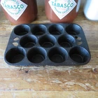 Vintage Cast Iron Muffin/Popover Pan 11 Cup Unmarked Wagner Ware "S" Seasoned VG