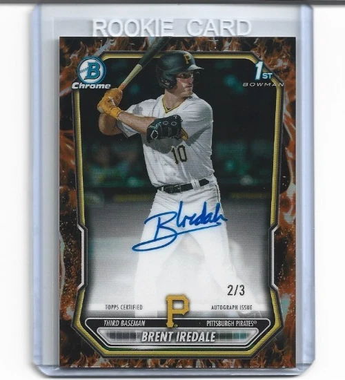 BRENT IREDALE 2026 (1st) - Bowman Rookie Card Auto (Ser #'d-2/3) - Pirates (CPA-BI)