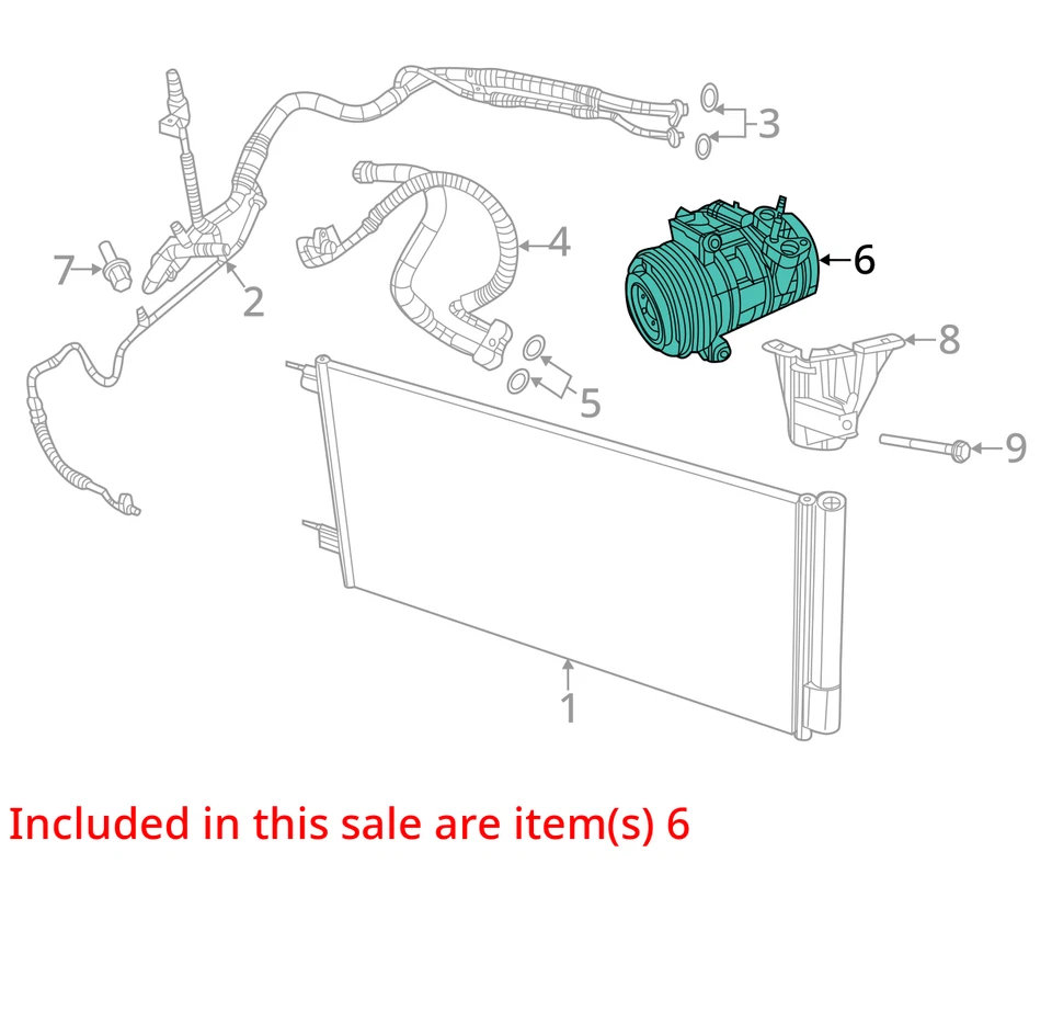 Compresor de aire acondicionado compatible con 17-22 COMPASS 10315732 Foto 4 de 4
