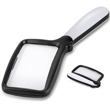 Folding Handheld Magnifying Glass with Light, 3X Large Rectangle Reading Magn...
