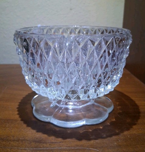 Vintage Indiana Glass Fairy Lamp CRACKED & CHIPPED Bottom Only 