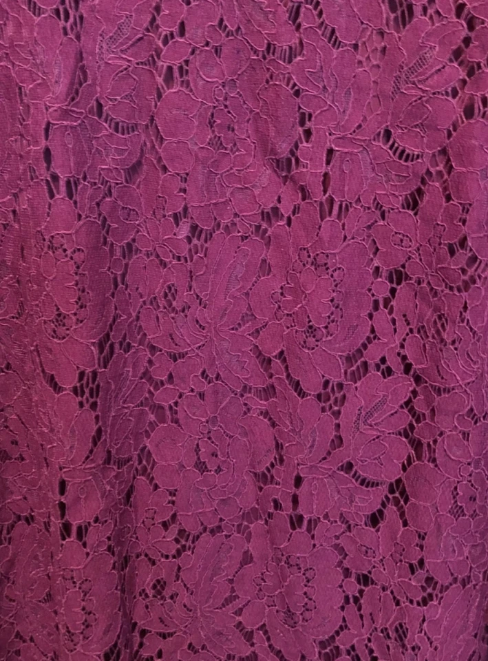 Túnica Isaac Mizrahi Floral Encaje Manga Campana 3/4 Talla XL Ciruela Foto 4 de 4