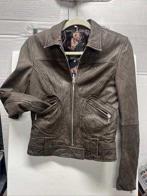 Oakwood Classic Brown Leather Jacket Sz. S Sheep Nappa Women | eBay