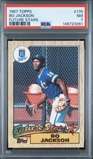 1987 Topps Future Stars #170 Bo Jackson RC PSA 7 Great Centering Fresh Slab!