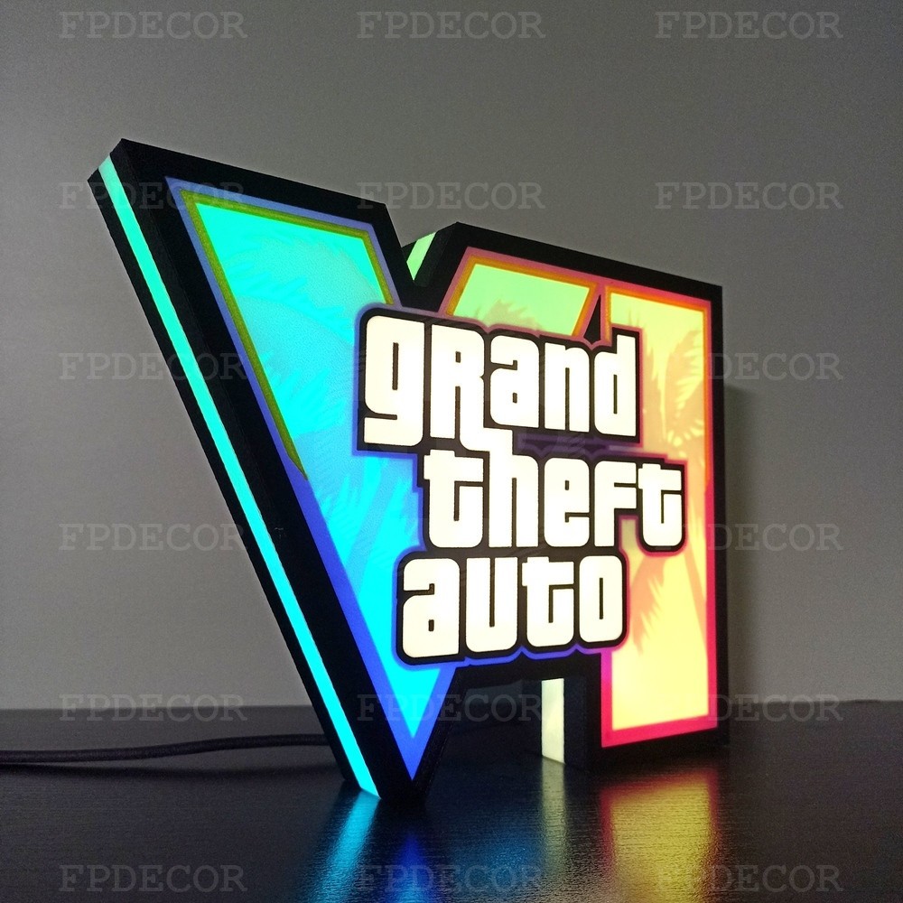 Grand Theft Auto VI Light Box – RGB Lamp for Gaming Setup