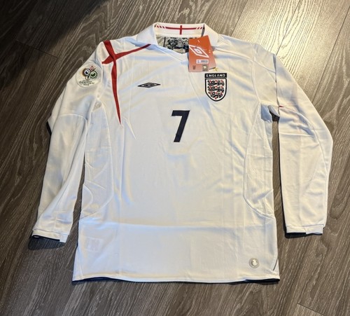 VTG England National Team Beckham 7 UMBRO M Jersey 2006 World Cup Long Sleeve