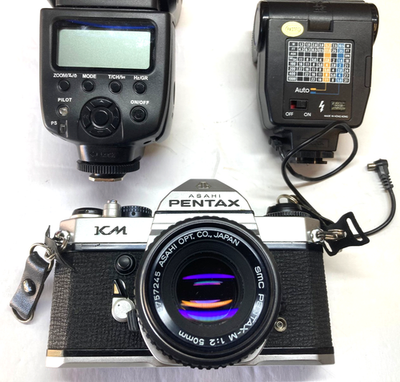 Pentax Asahi KM Camera Bundle, 16 Pc - 4-Lens, 2-Flash, Filters