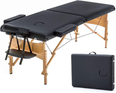 BestMassage XTS-MT296 73 inch Folding Massage Table with Carry Case - Black