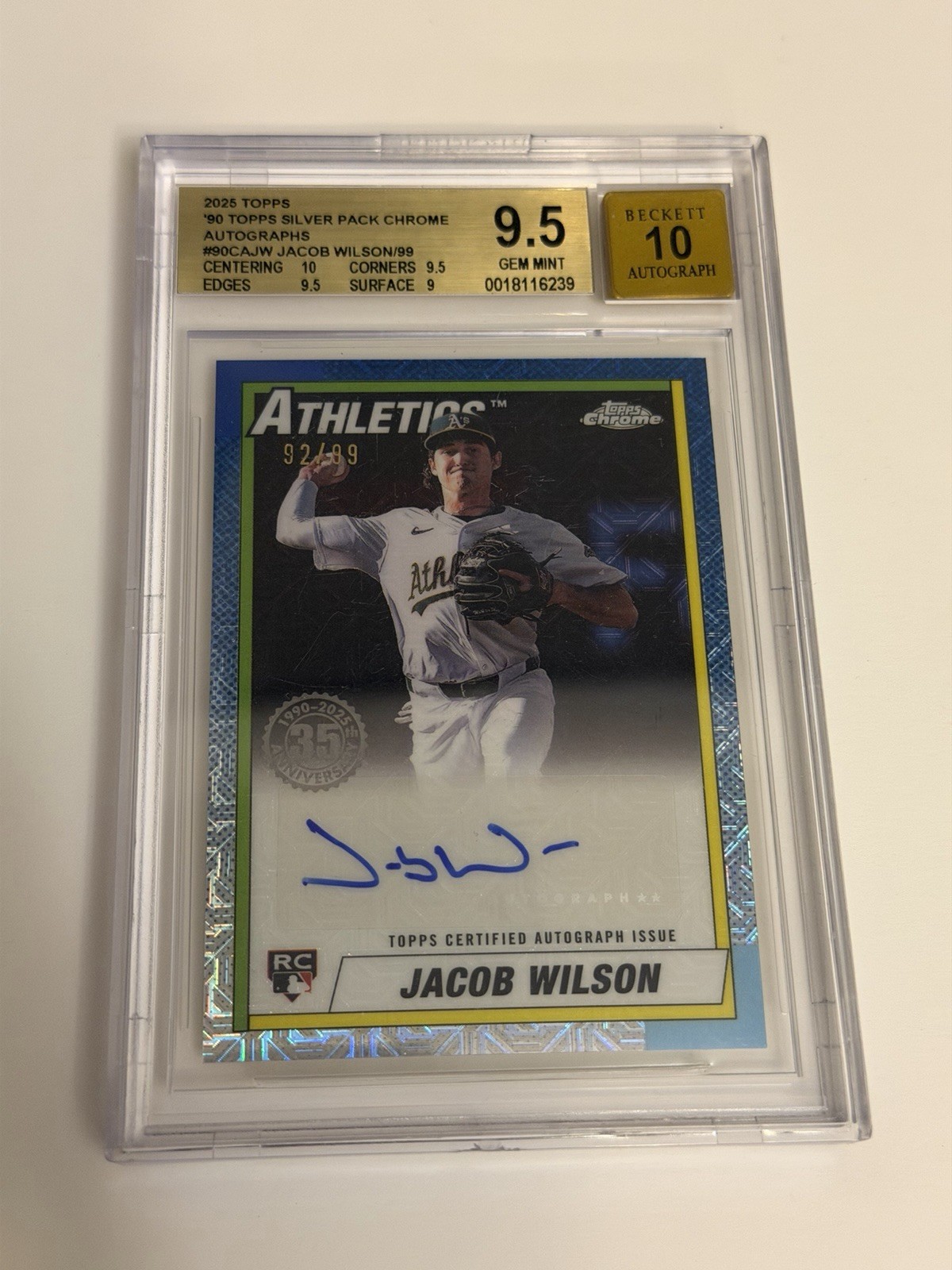 2025 Topps Series 1 - 1990 Topps Chrome Silver Pack Autographs Jacob Wilson /99