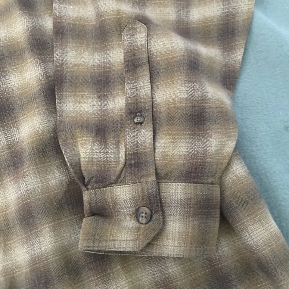 Columbia XCO Camisa Manga Larga Botón Hombres XXL 2XL Marrón Franela a Cuadros Foto 4 de 4