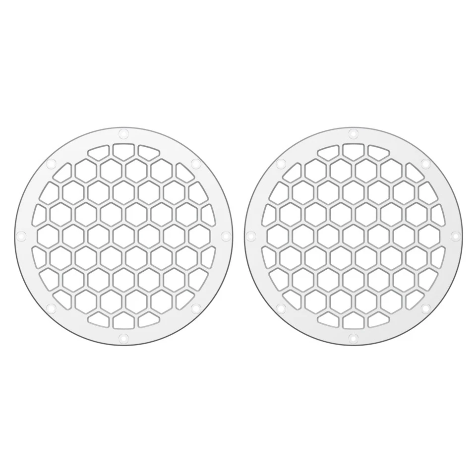 Parrillas de altavoz cromadas CNC aluminio HEX 6,5"" para carenado inferior Harley Foto 2 de 4