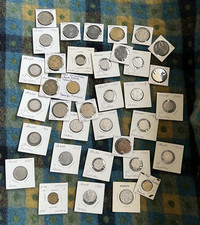 Lot of 36 old FRENCH COINS various decades 1920s 1940s 20 50 centimes 10 Franc