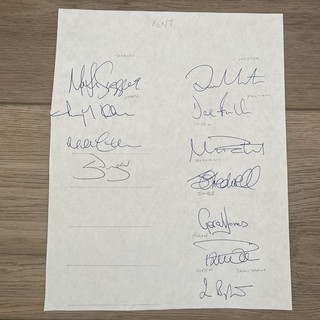 Kent CCC 2002 Autograph Page Signed x 11 Steve Waugh etc