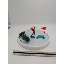 VINTAGE WILTON GOLFING CAKE TOPPERS - GOLFER WITH ACCESSORIES - PLASTIC - 4 1/4"