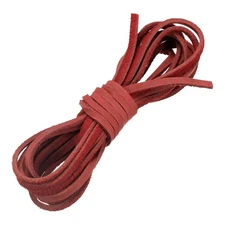 4.37 Yard 4mm Flat Leather Cord Braiding String for DIY Crafts Burgundy
