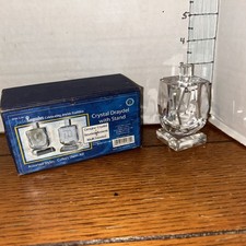 2005 RITE LITE Crystal  Etched Dreidel with Stand JudaiKeepsakes Jewish + box