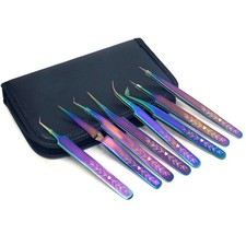 Stylish  Unique Leaf and Heart Design 8pc Multi Color Tweezer Set for Loved One