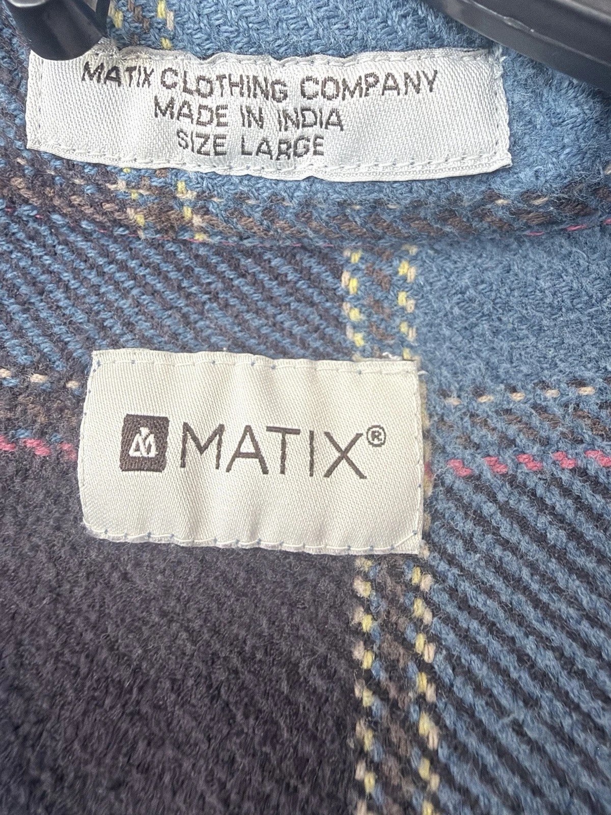 Matix Plaid Flannel Snap Button Shacket, Mens Size Large, Y2K, Grunge image 5