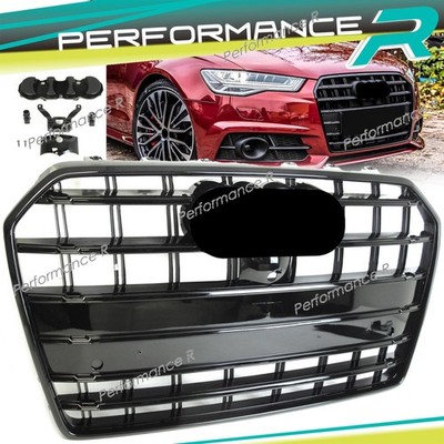 Schwarz Frontgrill Kühlergrill für AUDI S6 A6 C7 4G Limo Avant S Line 15-18 MOPF