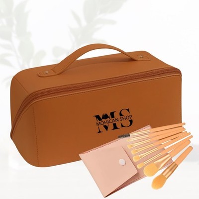 hand cosmetic bag, brwn vinil made in china new