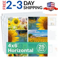 12x12 Scrapbook Page Protectors - 4x6 Photo Album Pages for 3-Ring Binder 25-...