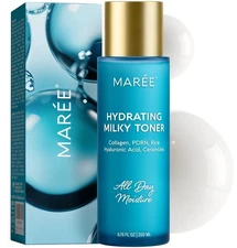 MAREE Hydrating Milky Toner for Face - Rice Toner with Niacinamide & Collagen -