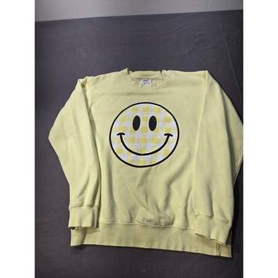 Living Fully Co Mallory Ervin Yellow Smiley Face Sweatshirt Make Your Own Happy