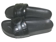 Tory Burch Womens Size 7.5 Anatomic Slide Soft Croco Emboss Perfect Black Sandal