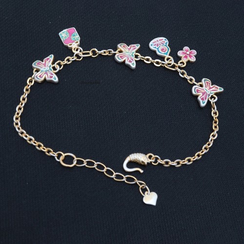 Pure 999 Fine Silver Women Bracelet Bright Butterfly Cable Link Chain 8.2inch - Picture 4 of 5
