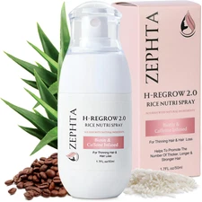 Zephta H-Regrow Hair Growth Spray with Rice Water, Biotin&Ginger, Thinning Hair