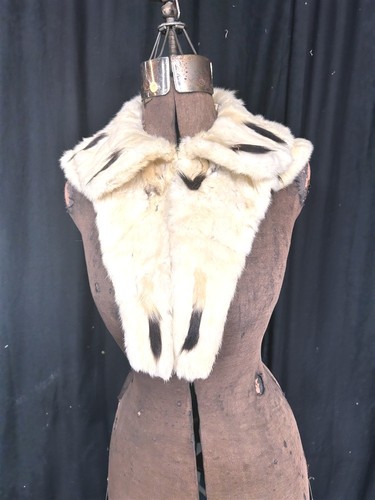 antique ermine collar double layer with tails Victorian original 1880
