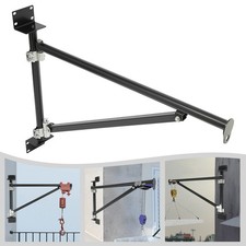 Wall Mount Swing Jib Crane, Hoist Bracket, Black Lifting Arm W/ 200kg Capacity