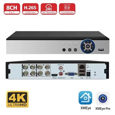 H.265+ 8Channel 8MP Lite HD CCTV DVR for Security BNC System Kit