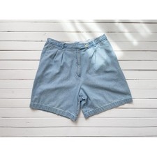high waisted shorts 80s 90s vintage faded short pleated jean shorts