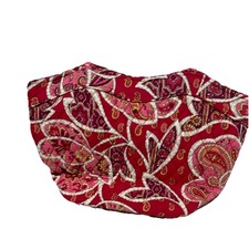Vera Bradley Red Paisley Quilted Shoulder Bag Zipper Accent Inner Pockets