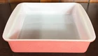 Vtg Pyrex Flamingo Pink #222 8 Inch Square Casserole Baking Dish w/ Handles EUC
