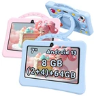 7 Inch aged 3-12 Kids Tablet Android 13 8GB RAM 64GB ROM Time Control WiFi 6