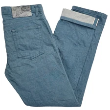 Naked & Famous Mens Japanese Selvedge Weird Guy Tapered Denim Jeans Size 33 Blue