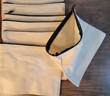 9 Pack 8 x 6 Inches Blank Makeup Bags Cotton Canvas Pencil Pouches with Zipper